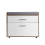 darrahopens Furniture > Living Room Artiss Shoe Cabinet Bench Shoes Storage Organiser Rack Fabric Seat Wooden Cupboard Up to 8 pairs