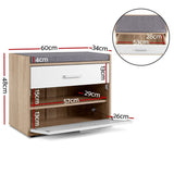 darrahopens Furniture > Living Room Artiss Shoe Cabinet Bench Shoes Storage Organiser Rack Fabric Seat Wooden Cupboard Up to 8 pairs