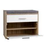 darrahopens Furniture > Living Room Artiss Shoe Cabinet Bench Shoes Storage Organiser Rack Fabric Seat Wooden Cupboard Up to 8 pairs