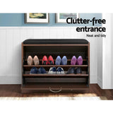 darrahopens Furniture > Living Room Artiss Shoe Cabinet Bench Shoes Storage Rack Organiser Drawer 15 Pairs Walnut