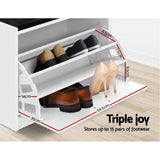 darrahopens Furniture > Living Room Artiss Shoe Cabinet Bench Shoes Storage Rack Organiser Drawer White 15 Pairs