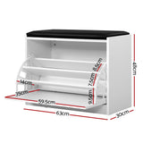 darrahopens Furniture > Living Room Artiss Shoe Cabinet Bench Shoes Storage Rack Organiser Drawer White 15 Pairs