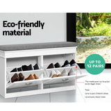 darrahopens Furniture > Living Room Artiss Shoe Cabinet Bench Shoes Storage Rack Organiser Drawer White Shelf 12 Pairs Box