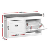 darrahopens Furniture > Living Room Artiss Shoe Cabinet Bench Shoes Storage Rack Organiser Drawer White Shelf 12 Pairs Box