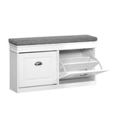 darrahopens Furniture > Living Room Artiss Shoe Cabinet Bench Shoes Storage Rack Organiser Drawer White Shelf 12 Pairs Box