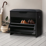 darrahopens Furniture > Living Room Artiss Shoe Cabinet Bench Shoes Storage Rack Organiser Shelf Black 15 Pairs