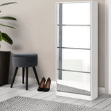 darrahopens Furniture > Living Room Artiss Shoe Cabinet Mirror Shoes Storage Rack Organiser 60 Pairs Cupboard Shelf