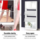 darrahopens Furniture > Living Room Artiss Shoe Cabinet Mirror Shoes Storage Rack Organiser 60 Pairs Cupboard Shelf