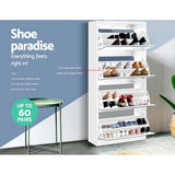 darrahopens Furniture > Living Room Artiss Shoe Cabinet Mirror Shoes Storage Rack Organiser 60 Pairs Cupboard Shelf