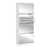 darrahopens Furniture > Living Room Artiss Shoe Cabinet Mirror Shoes Storage Rack Organiser 60 Pairs Cupboard Shelf