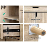 darrahopens Furniture > Living Room Artiss Shoe Cabinet Shoes Storage Rack 120cm Organiser Drawer Cupboard Wood