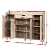 darrahopens Furniture > Living Room Artiss Shoe Cabinet Shoes Storage Rack 120cm Organiser Drawer Cupboard Wood