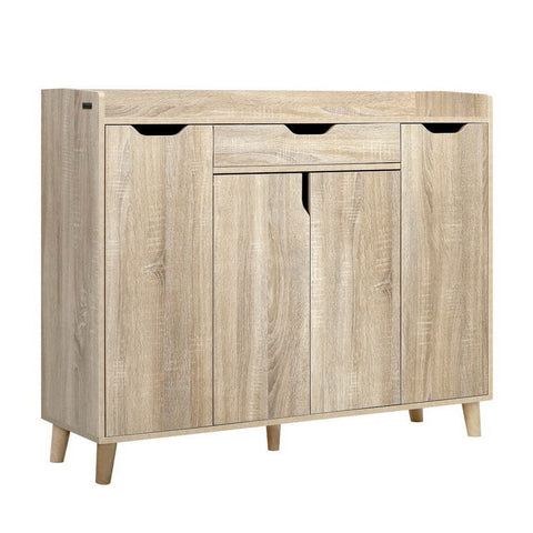 darrahopens Furniture > Living Room Artiss Shoe Cabinet Shoes Storage Rack 120cm Organiser Drawer Cupboard Wood