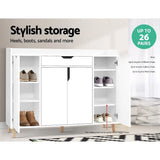 darrahopens Furniture > Living Room Artiss Shoe Cabinet Shoes Storage Rack 120cm Organiser White Drawer Cupboard