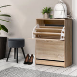 darrahopens Furniture > Living Room Artiss Shoe Cabinet Shoes Storage Rack 24 Pairs Organiser Shelf Cupboard Oak