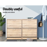 darrahopens Furniture > Living Room Artiss Shoe Cabinet Shoes Storage Rack 24 Pairs Organiser Shelf Cupboard Oak