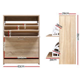 darrahopens Furniture > Living Room Artiss Shoe Cabinet Shoes Storage Rack 24 Pairs Organiser Shelf Cupboard Oak