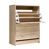 darrahopens Furniture > Living Room Artiss Shoe Cabinet Shoes Storage Rack 24 Pairs Organiser Shelf Cupboard Oak