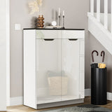 darrahopens Furniture > Living Room Artiss Shoe Cabinet Shoes Storage Rack High Gloss Organiser Cupboard White