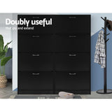 darrahopens Furniture > Living Room Artiss Shoe Cabinet Shoes Storage Rack Organiser 60 Pairs Black Shelf Drawer
