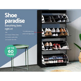 darrahopens Furniture > Living Room Artiss Shoe Cabinet Shoes Storage Rack Organiser 60 Pairs Black Shelf Drawer