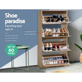 darrahopens Furniture > Living Room Artiss Shoe Cabinet Shoes Storage Rack Organiser 60 Pairs Wood Shelf Drawer