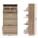 darrahopens Furniture > Living Room Artiss Shoe Cabinet Shoes Storage Rack Organiser 60 Pairs Wood Shelf Drawer