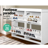 darrahopens Furniture > Living Room Artiss Shoe Cabinet Shoes Storage Rack Organiser White Shelf Drawer Cupboard 24 Pairs