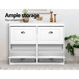 darrahopens Furniture > Living Room Artiss Shoe Cabinet Shoes Storage Rack Organiser White Shelf Drawer Cupboard 24 Pairs