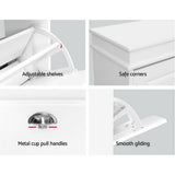 darrahopens Furniture > Living Room Artiss Shoe Cabinet Shoes Storage Rack White Organiser Shelf Cupboard 18 Pairs Drawer