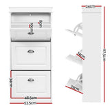 darrahopens Furniture > Living Room Artiss Shoe Cabinet Shoes Storage Rack White Organiser Shelf Cupboard 18 Pairs Drawer