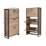 darrahopens Furniture > Living Room Artiss Shoe Cabinet Shoes Storage Rack Wooden Organiser Up to 24 Pairs Shelf Cupboard Metal Frame