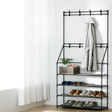 Darrahopens Furniture > Living Room Artiss Shoe Rack Coat Hat Stand Hallway Shoes Storage Tree Metal Shelves Black