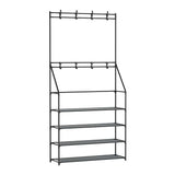 Darrahopens Furniture > Living Room Artiss Shoe Rack Coat Hat Stand Hallway Shoes Storage Tree Metal Shelves Black