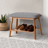 darrahopens Furniture > Living Room Artiss Shoe Rack Seat Bench Chair Shelf Organisers Bamboo Grey