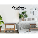 darrahopens Furniture > Living Room Artiss Shoe Rack Seat Bench Chair Shelf Organisers Bamboo Grey