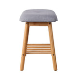 darrahopens Furniture > Living Room Artiss Shoe Rack Seat Bench Chair Shelf Organisers Bamboo Grey