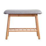 darrahopens Furniture > Living Room Artiss Shoe Rack Seat Bench Chair Shelf Organisers Bamboo Grey