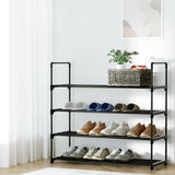 Darrahopens Furniture > Living Room Artiss Shoe Rack Stackable 4 Tiers 80cm Shoes Shelves Storage Stand Black