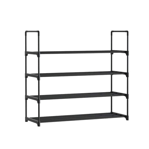 Darrahopens Furniture > Living Room Artiss Shoe Rack Stackable 4 Tiers 80cm Shoes Shelves Storage Stand Black