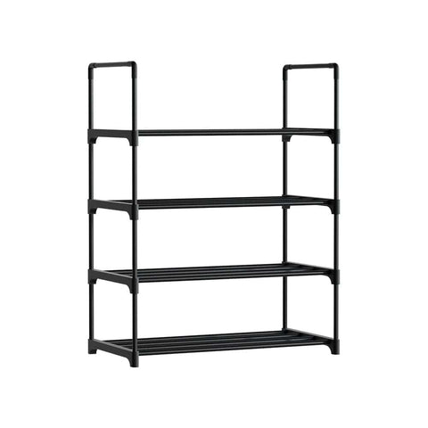 Darrahopens Furniture > Living Room Artiss Shoe Rack Stackable Shelves 4 Tiers 55cm Shoes Storage Stand Black