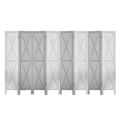 Darrahopens Furniture > Living Room Artiss Silon Room Divider Screen Privacy Wood Dividers Stand 8 Panel White