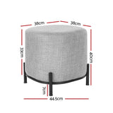 Darrahopens Furniture > Living Room Artiss Square Foot Stool Faux Linen Fabric Ottoman Foot Rest Padded Seat Grey