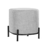 Darrahopens Furniture > Living Room Artiss Square Foot Stool Faux Linen Fabric Ottoman Foot Rest Padded Seat Grey