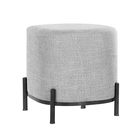 Darrahopens Furniture > Living Room Artiss Square Foot Stool Faux Linen Fabric Ottoman Foot Rest Padded Seat Grey