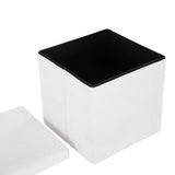 Darrahopens Furniture > Living Room Artiss Square Foot Stool Teddy Fabric Storage Ottoman Footrest Padded Seat White