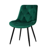 Darrahopens Furniture > Living Room Artiss Starlyn Dining Chairs Kitchen Chairs Velvet Padded Seat Set of 2 Green