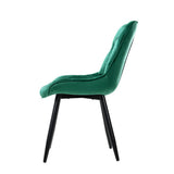 Darrahopens Furniture > Living Room Artiss Starlyn Dining Chairs Kitchen Chairs Velvet Padded Seat Set of 2 Green