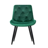 Darrahopens Furniture > Living Room Artiss Starlyn Dining Chairs Kitchen Chairs Velvet Padded Seat Set of 2 Green