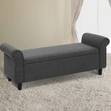 darrahopens Furniture > Living Room Artiss Storage Ottoman Blanket Box 126cm Linen Fabric Arm Foot Stool Couch Large